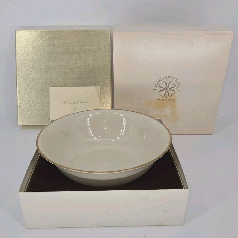 LENOX Avon President's Club 24K GOLD TRIMMED AWARD BOWL 1980 9.25